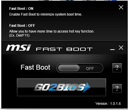 Как отключить msi fast boot